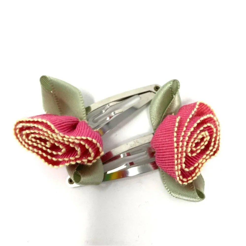 Hair Accessory Fabric Grosgrain Rose 2